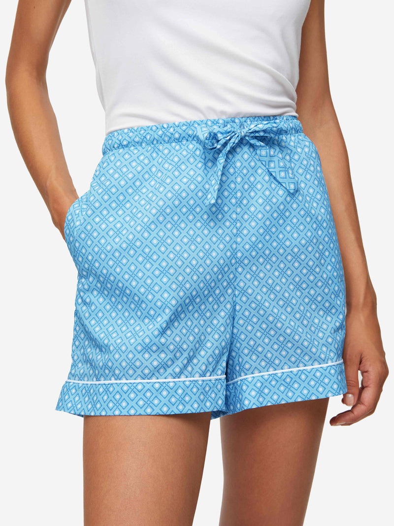 Women's Lounge Shorts Ledbury 56 Cotton Batiste Blue - 3