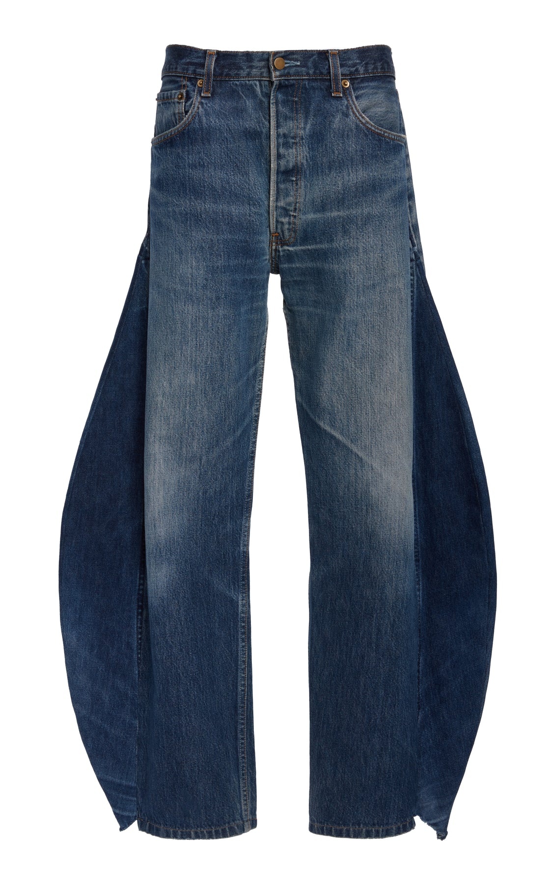 RECYCLED JEANS WITH SIDE INSERTS BLUE - 6