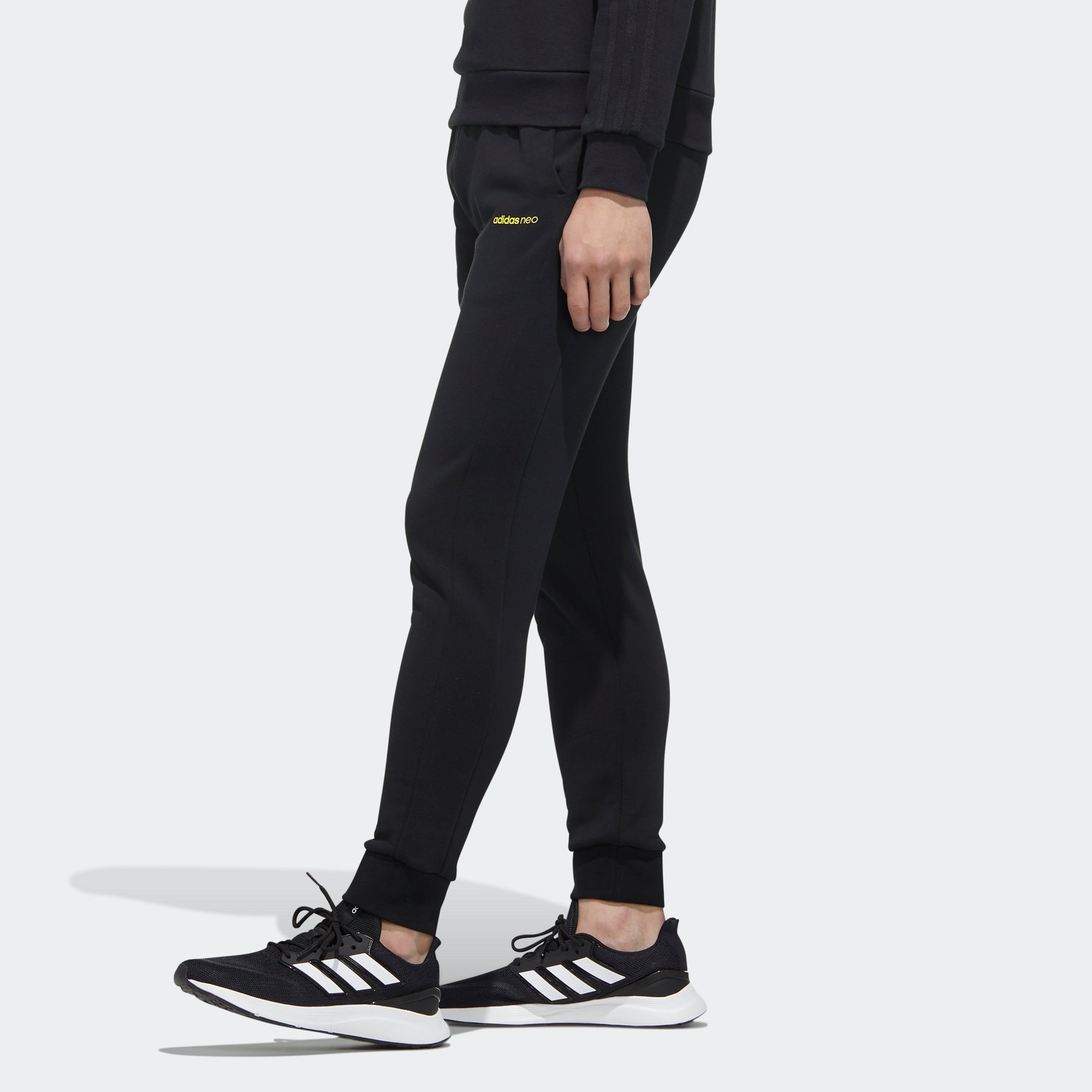 adidas neo M Faves Tp logo Bundle Feet Casual Sports Long Pants Black FU1046 - 5