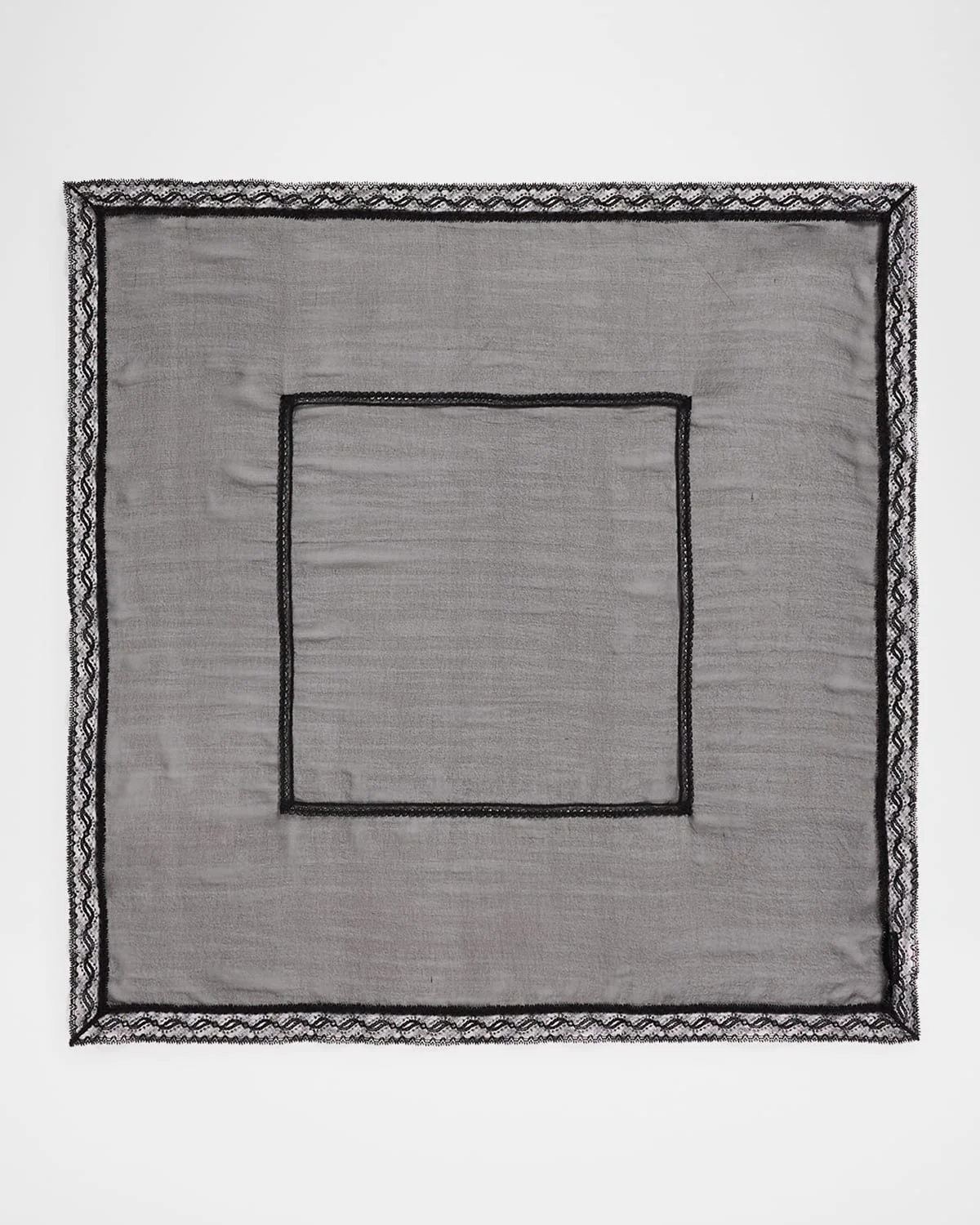 Lace Band Chiffon Scarf - 1