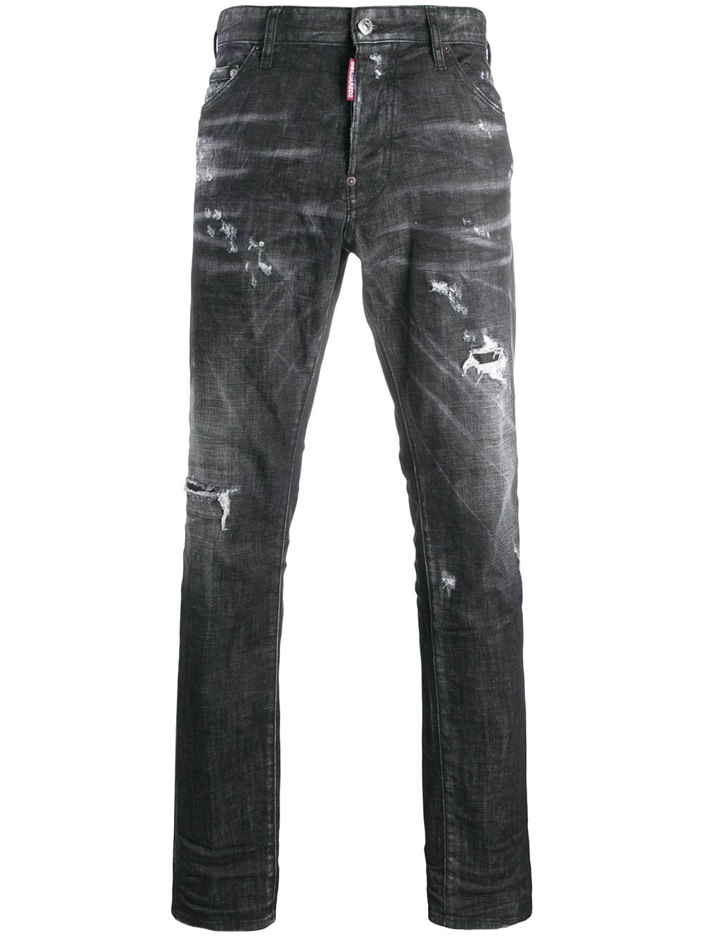 distressed low-rise slim-fit jeans - 1