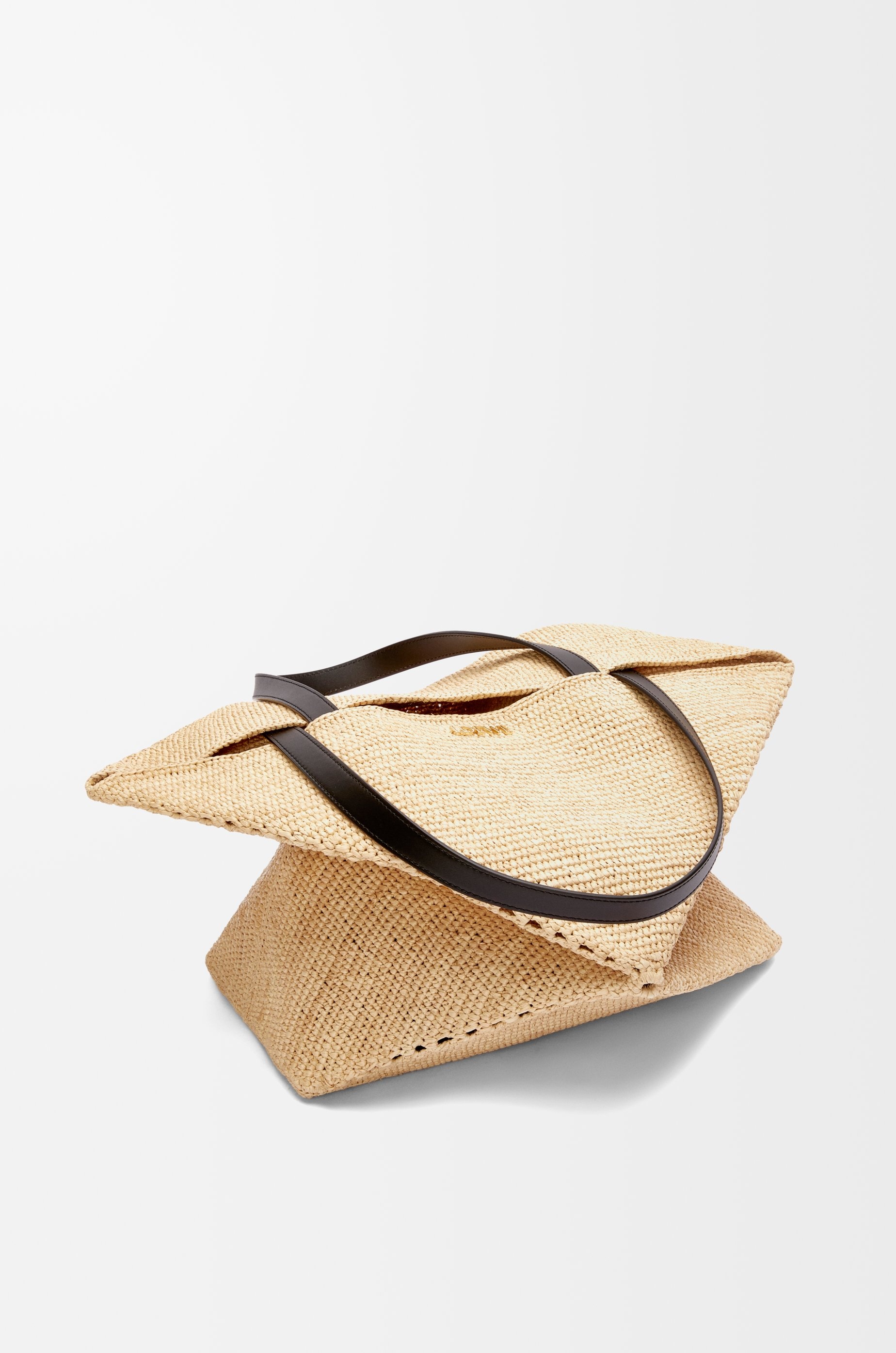 XL Puzzle Fold Tote in raffia - 5