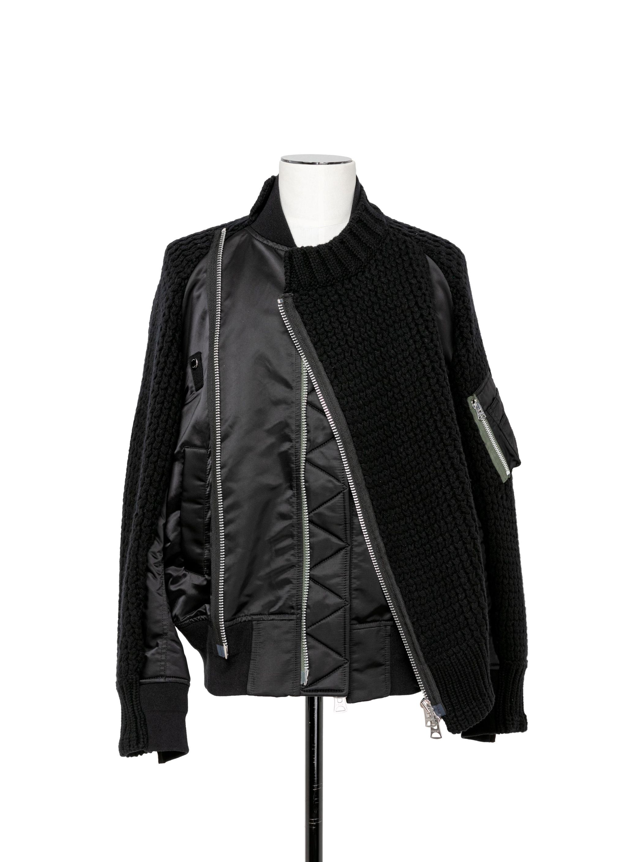 Nylon Twill Mix Knit Blouson - 5