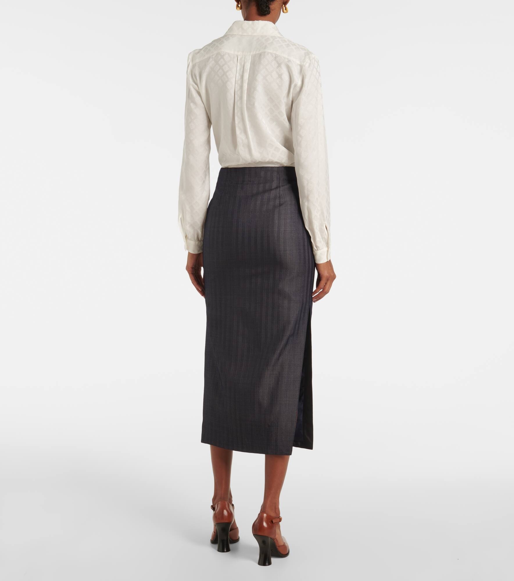 Wool-blend pencil skirt - 3