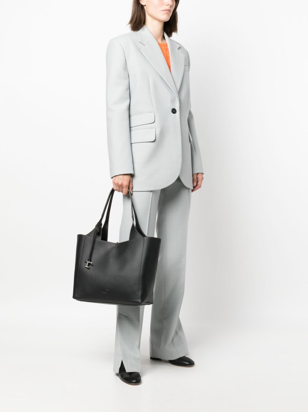 logo-charm leather tote bag - 2