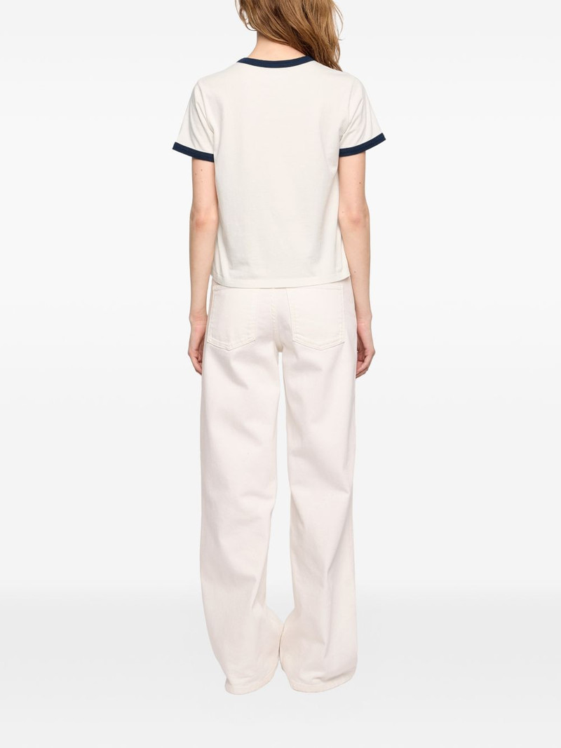 Woos logo-print ringer T-shirt 3