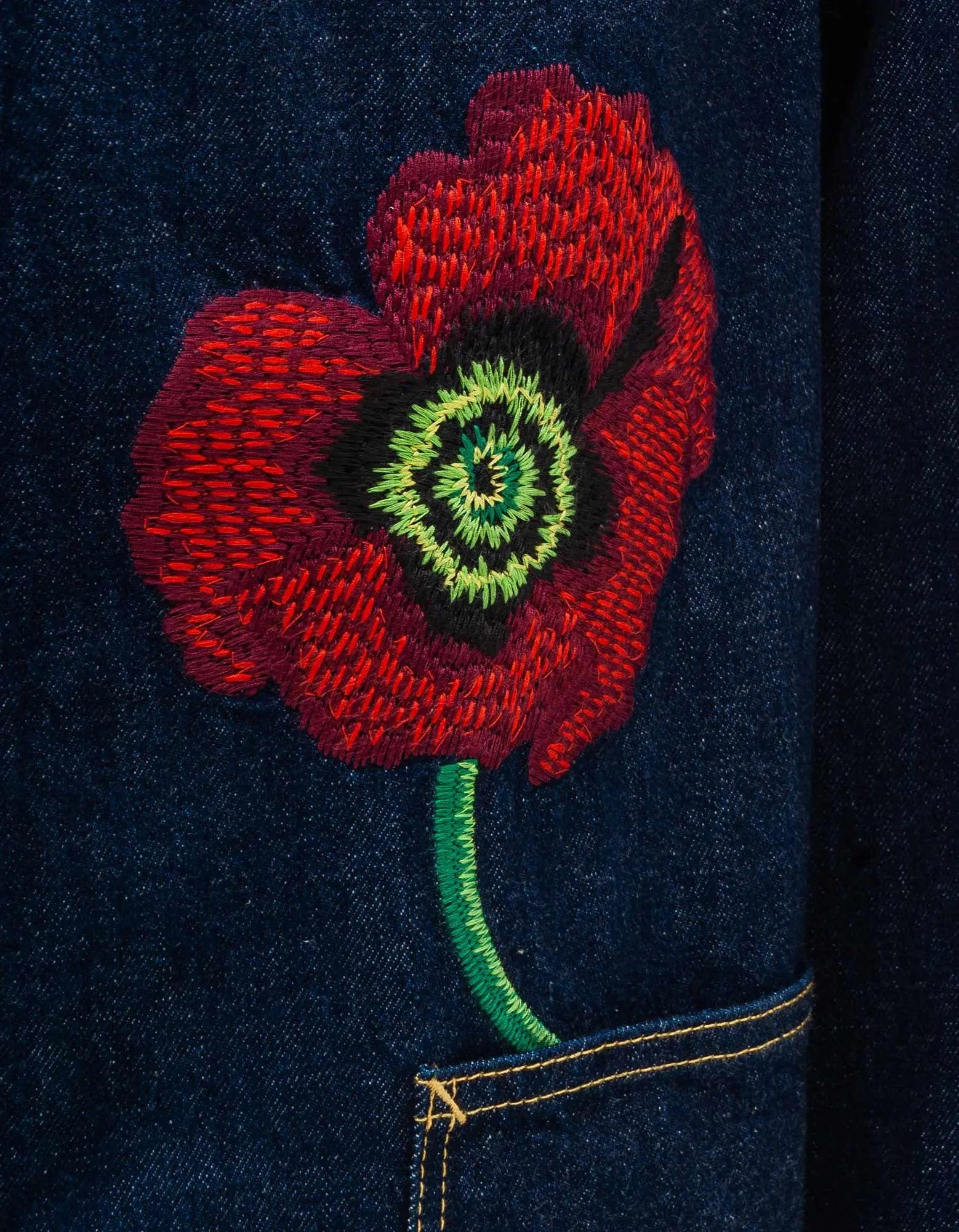 Kenzo Blue Kenzo Poppy Workwear Denim Jacket - 3