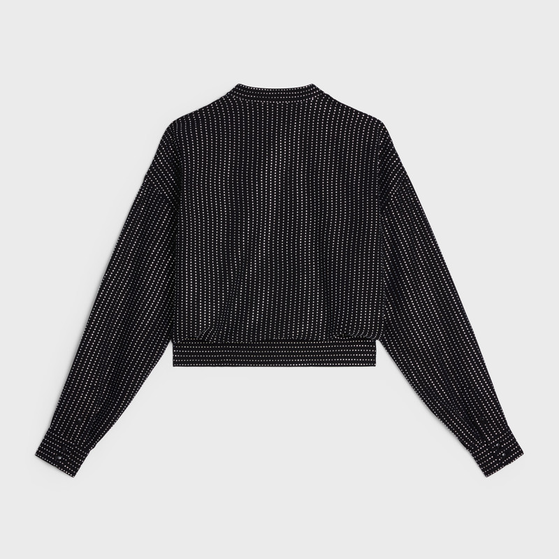 CELINE Embroidered aviator shirt in silk cady outlook