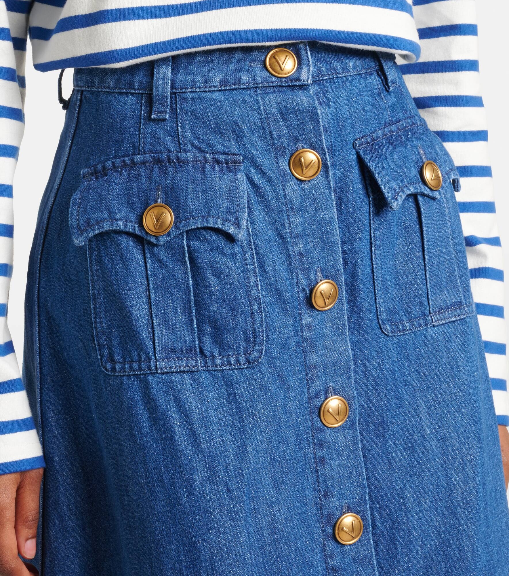 Denim midi skirt - 4