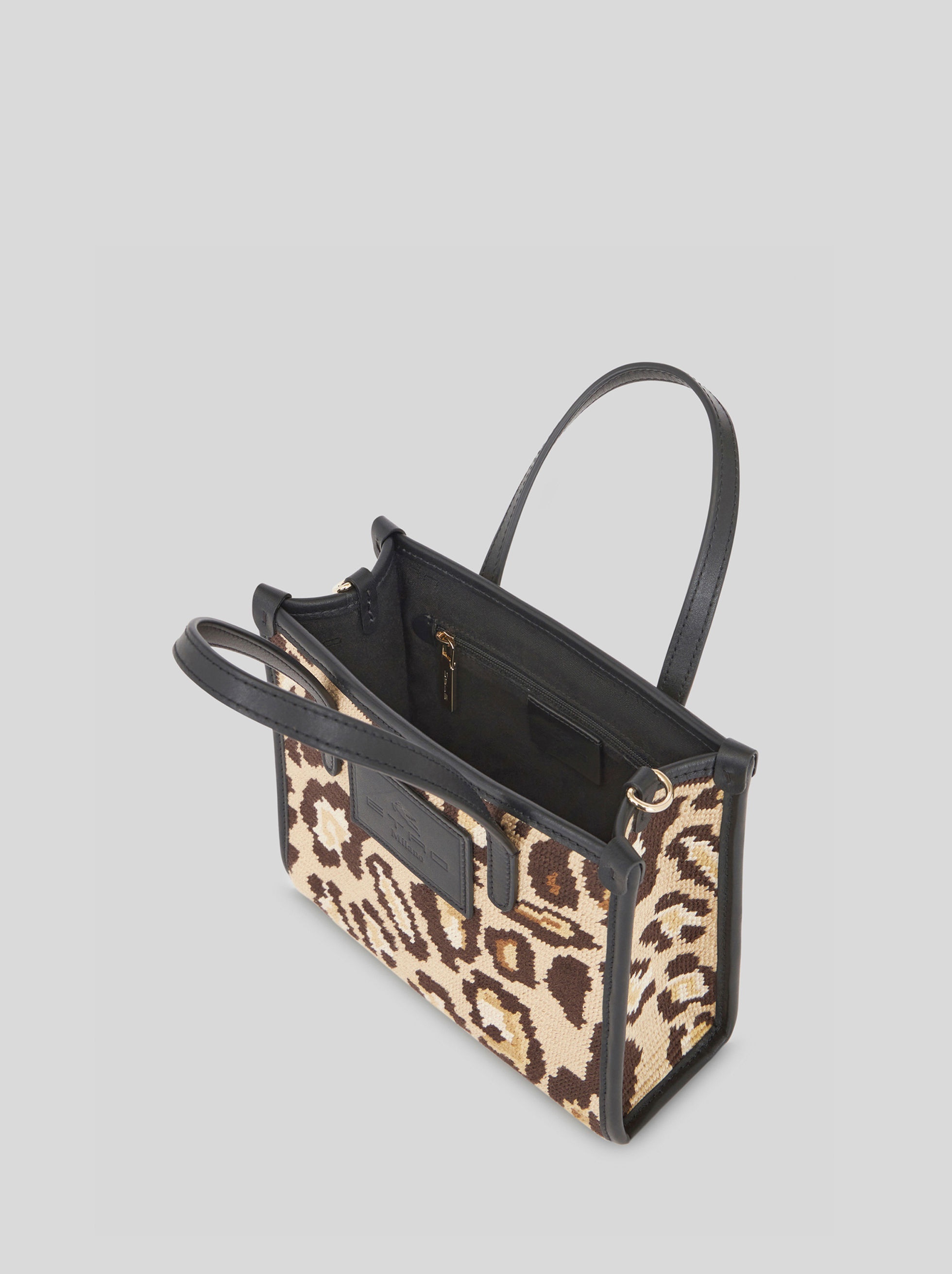 MINI SHOPPING BAG WITH ANIMALIER EMBROIDERY - 4