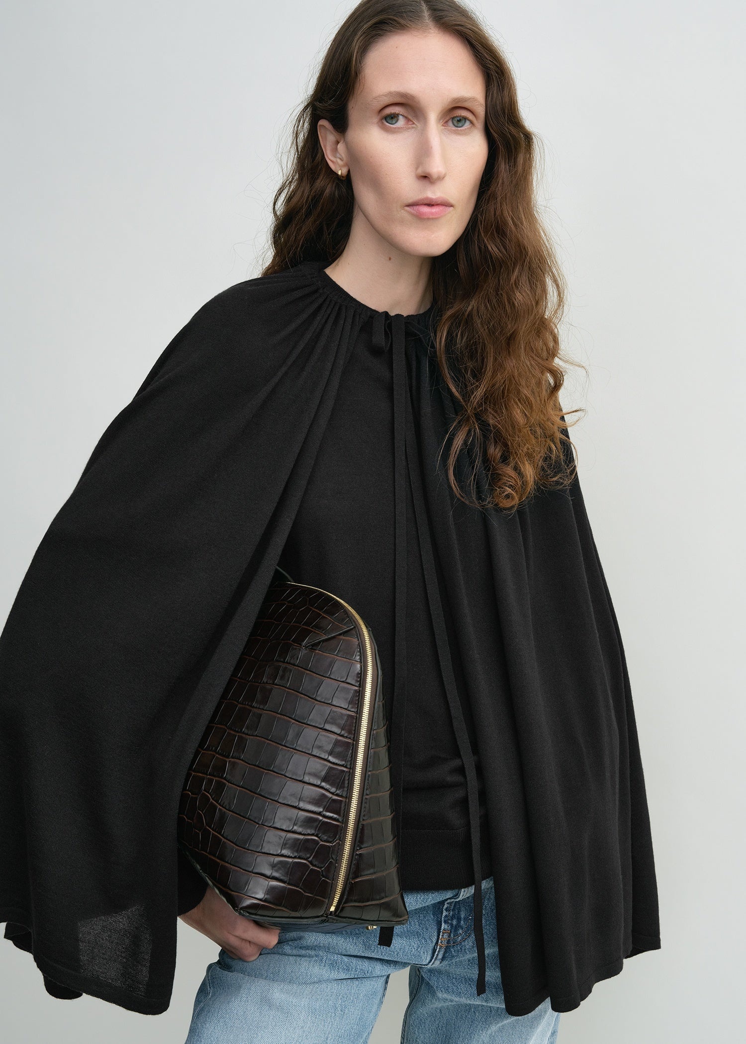 Drawstring cape black - 5