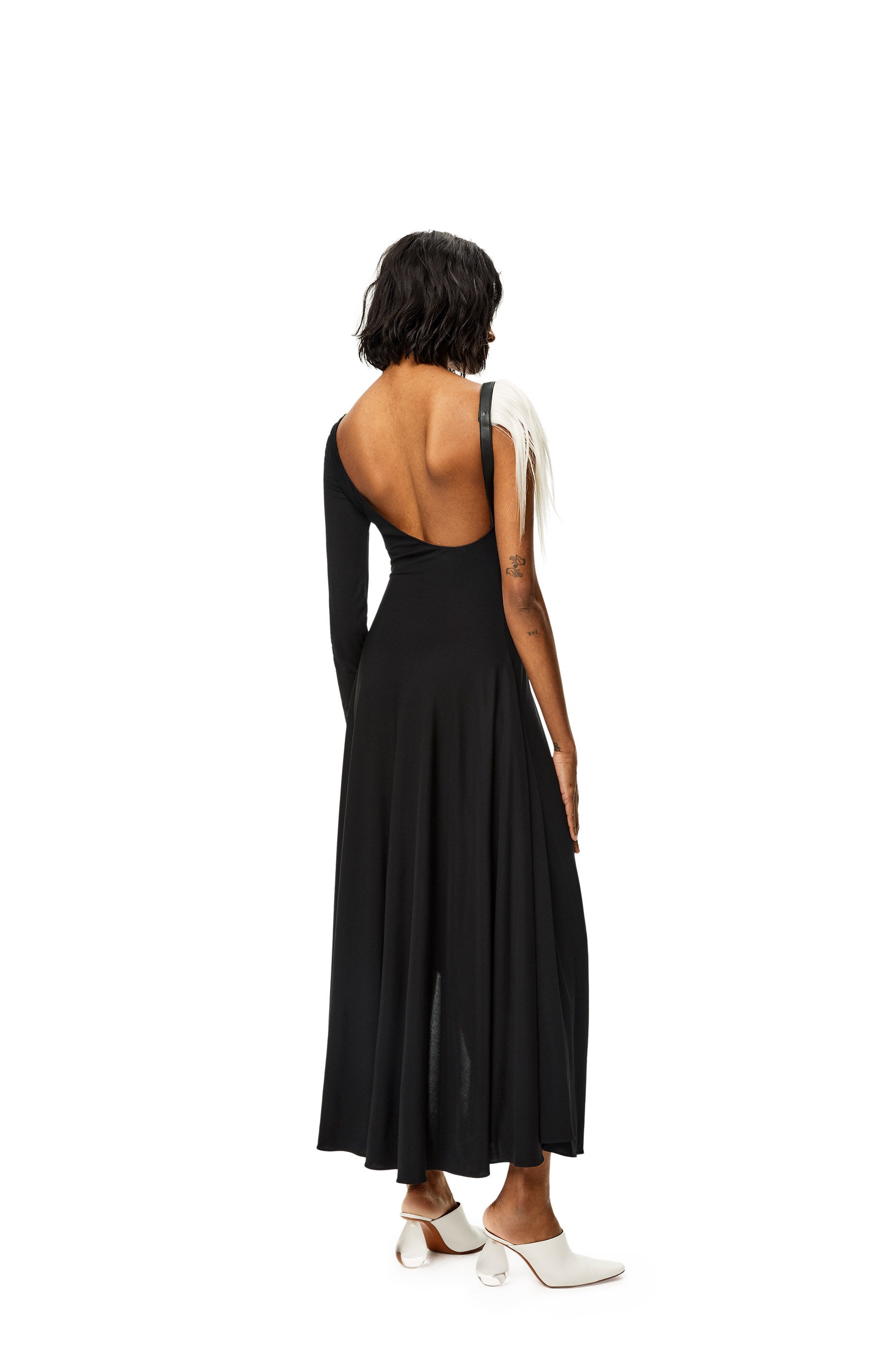 Asymmetric dress in viscose - 3