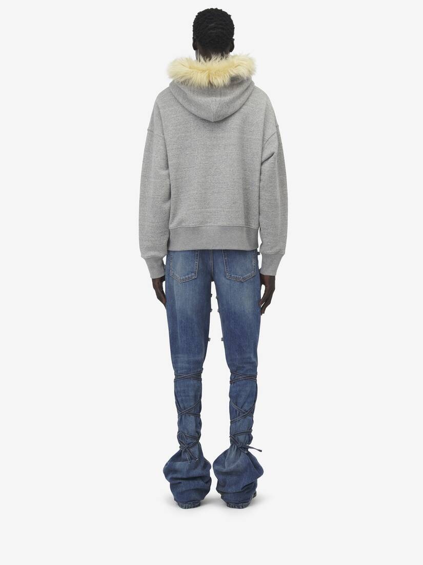 shearling Detail Hooded Sweatshirt - 6