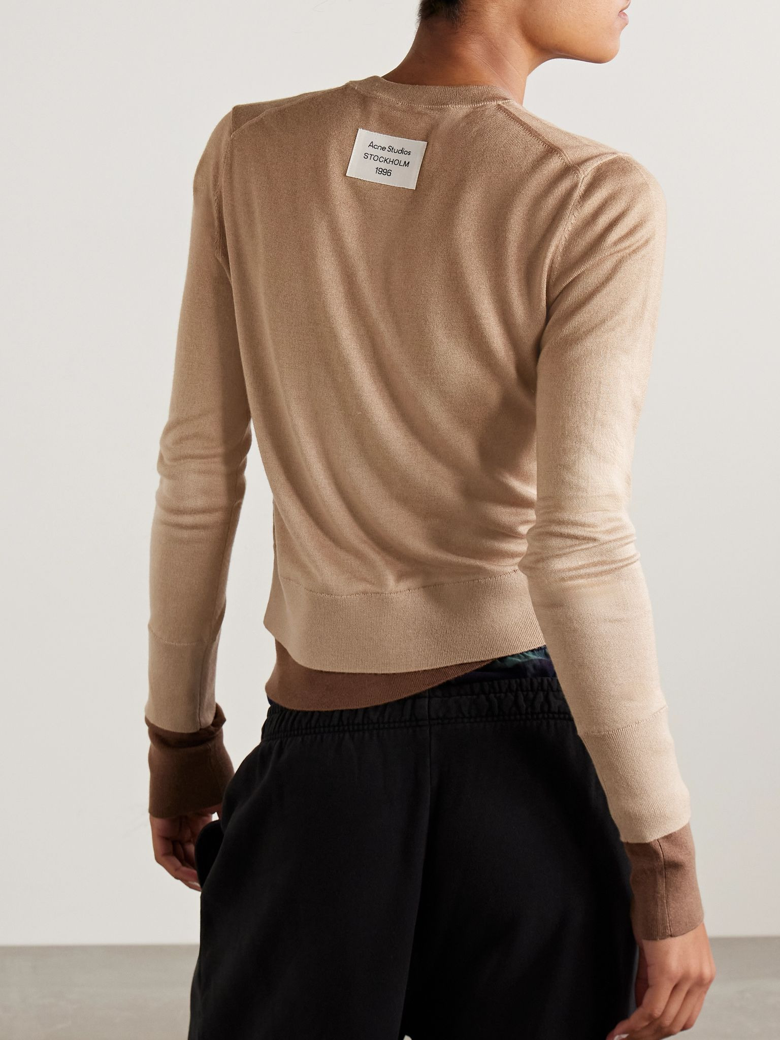 Layered silk-blend cardigan Beige - 3