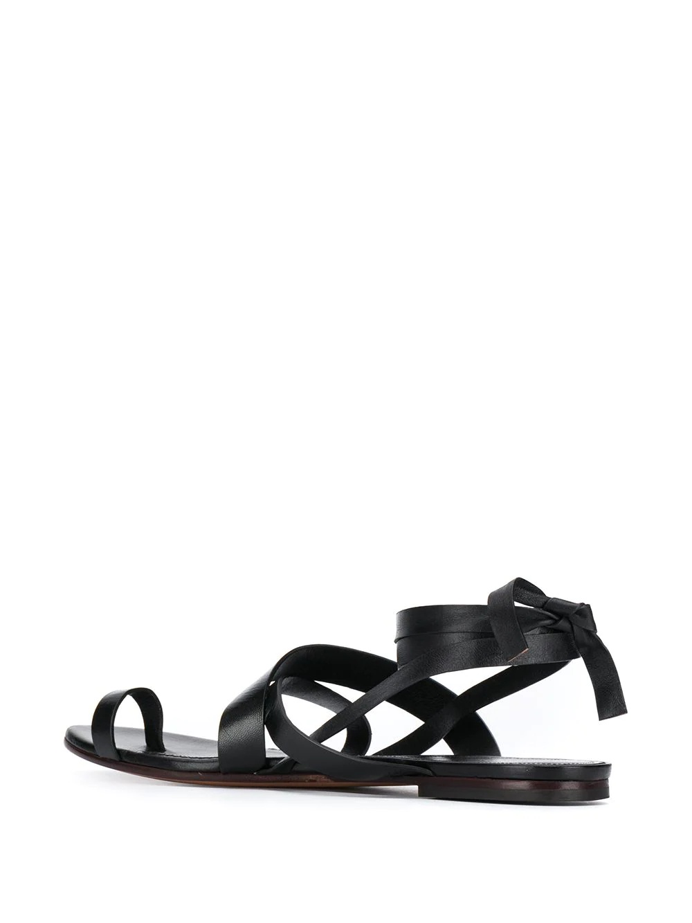 crossover strap flat sandals - 3