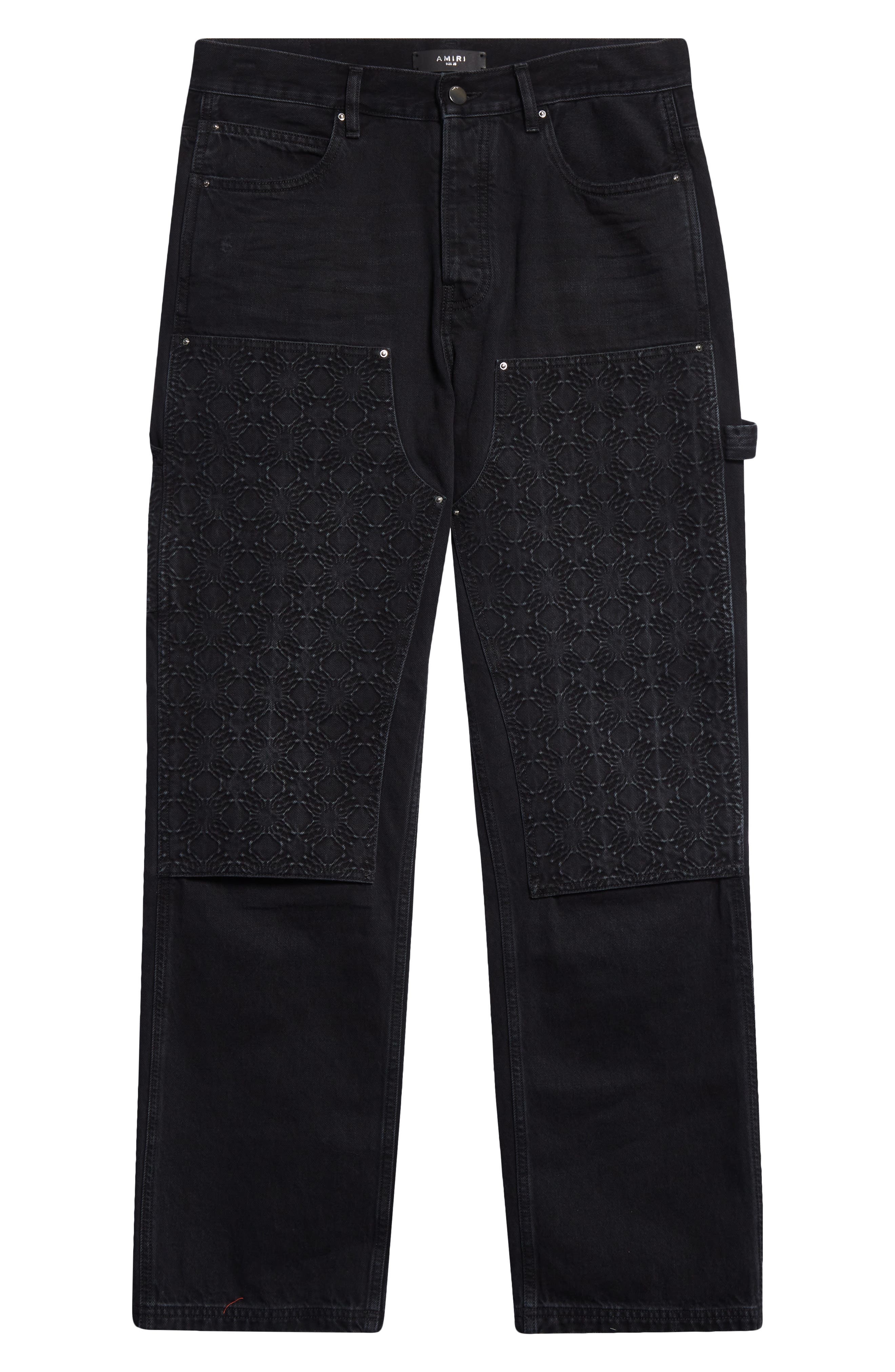 AMIRI Debosseed MA Quad Carpenter Jeans in Vintage Black at Nordstrom - 5