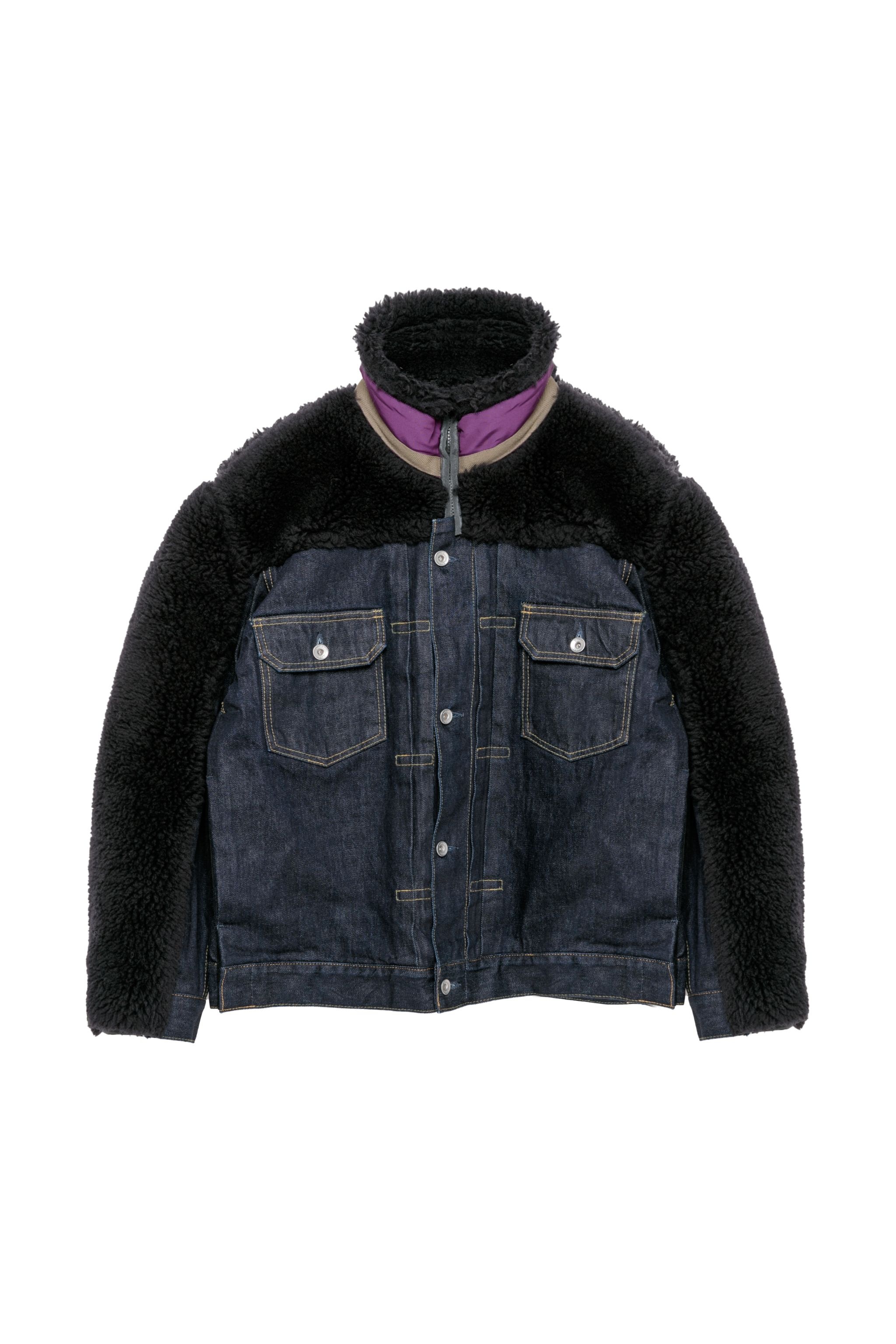Faux Shearling x Denim Blouson - 1