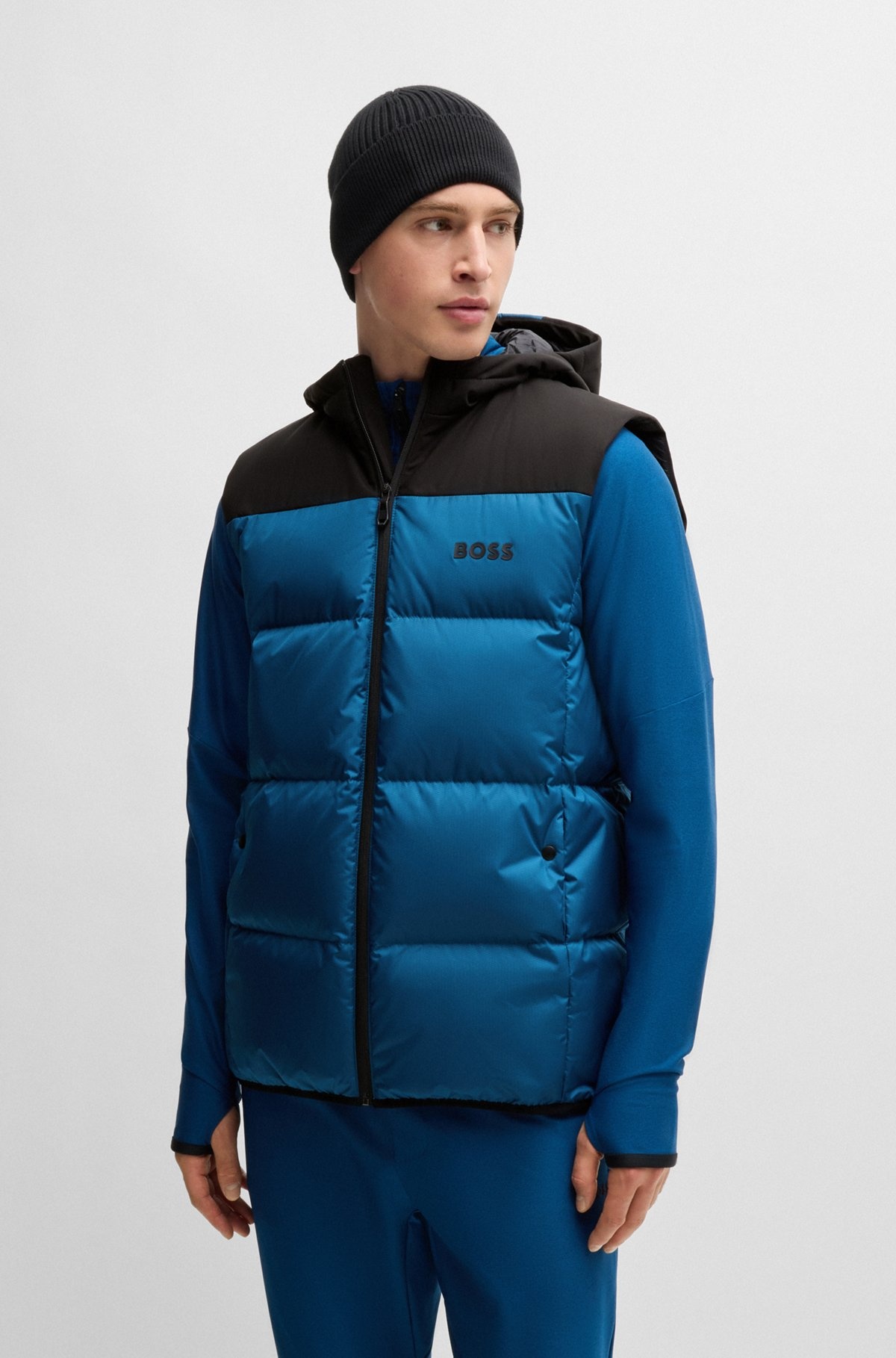 WATER-REPELLENT DOWN GILET WITH LOGO PRINT - 2