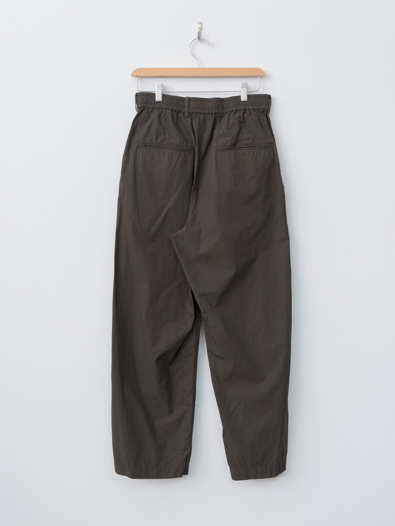 Shrink Cotton Lawn Loose Fit Pants - Dark Brown - 8
