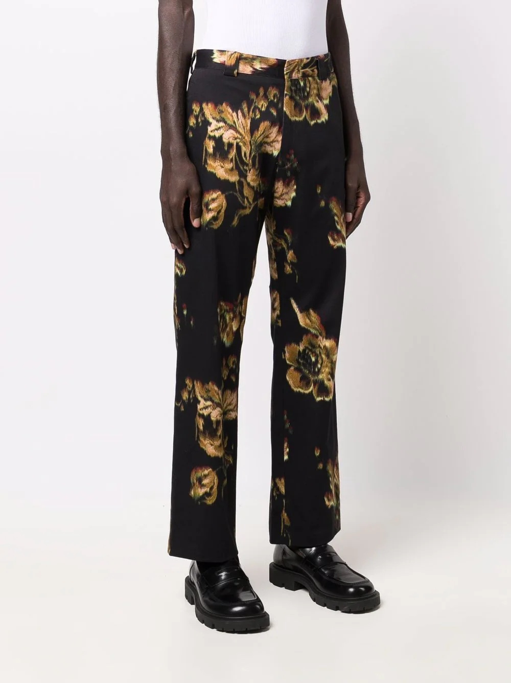 floral-print straight trousers - 3