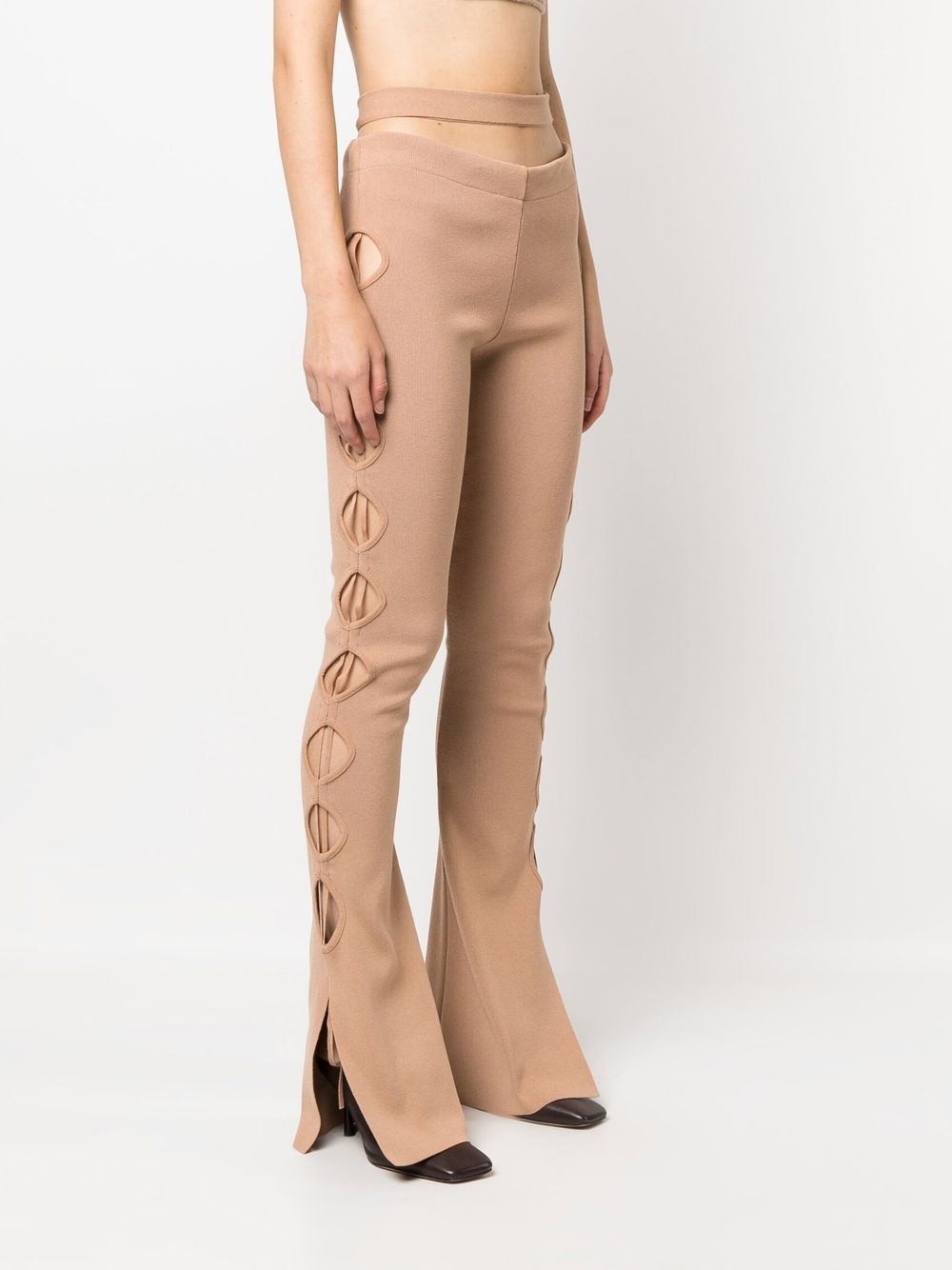 cut out-detail knitted flares - 3