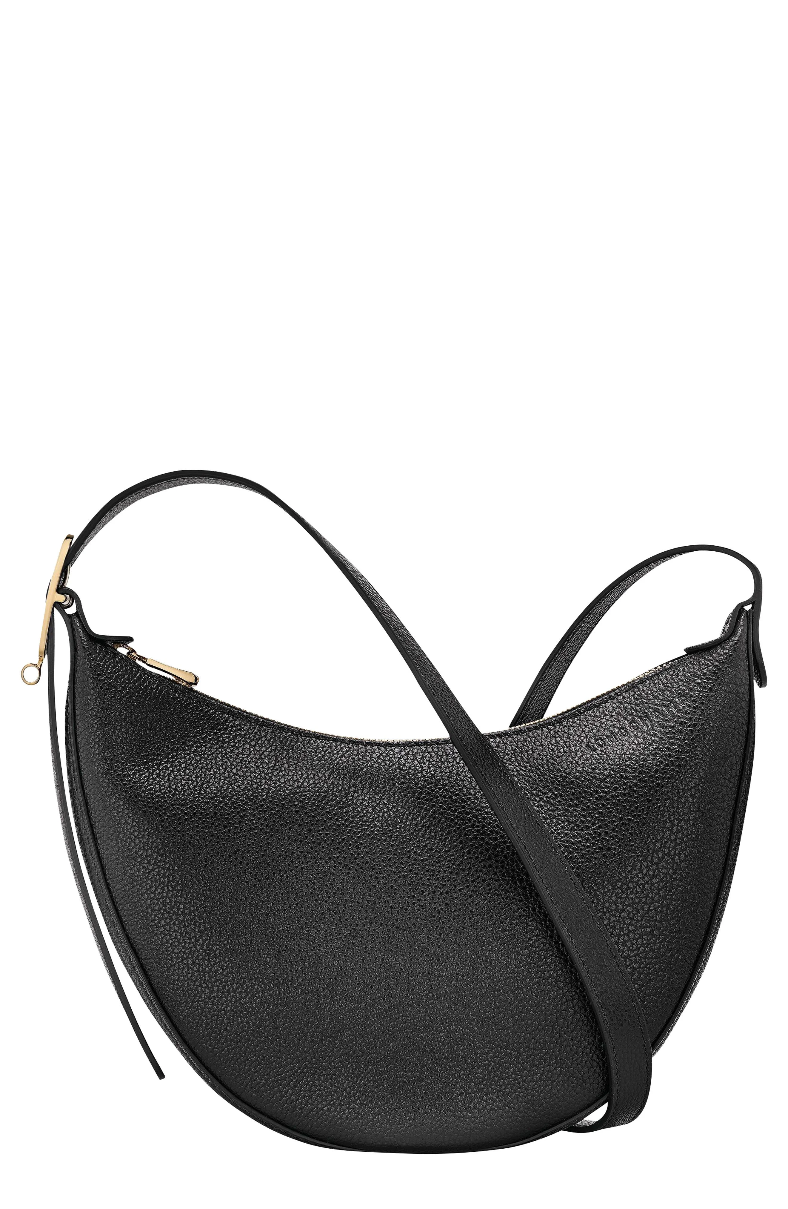 Longchamp Le Foulonne Small Leather Crossbody Bag in Black at Nordstrom - 1