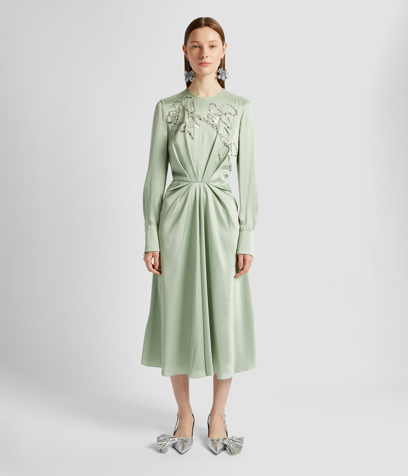 Erdem LONG SLEEVE DRAPED MIDI DRESS outlook