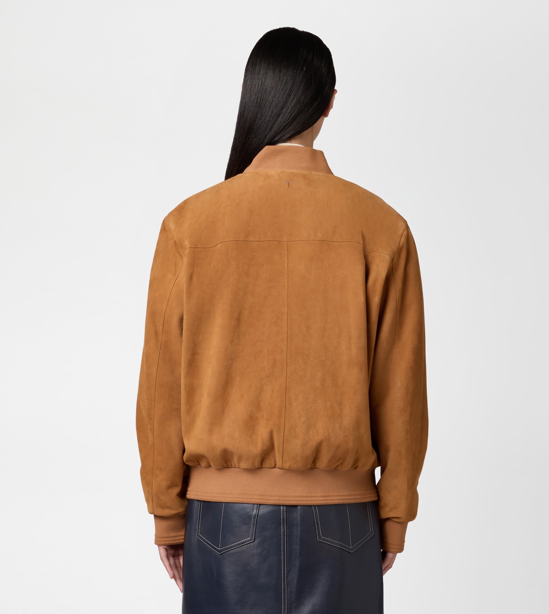PASHMY BOMBER JACKET IN SUEDE - ORANGE - 10