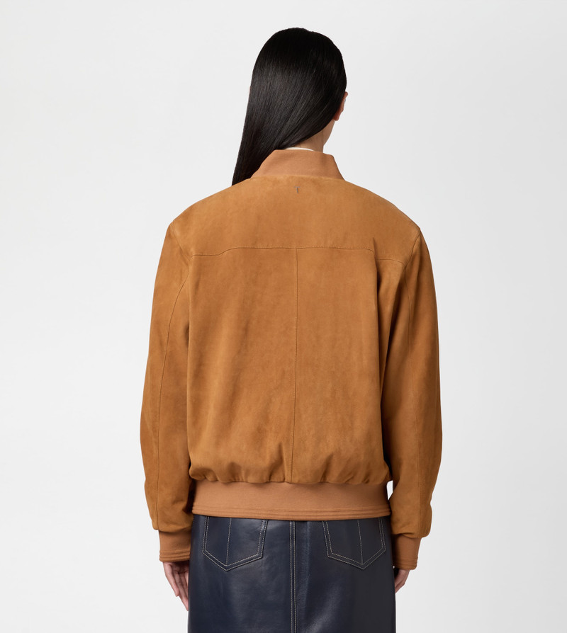 PASHMY BOMBER JACKET IN SUEDE - ORANGE 10