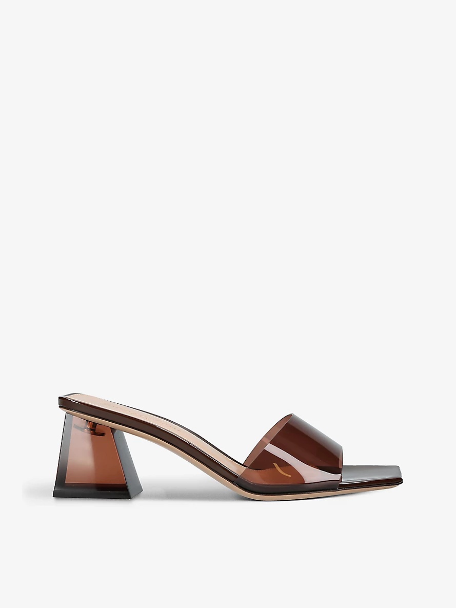 Cosmic square-toe vinyl mules - 1