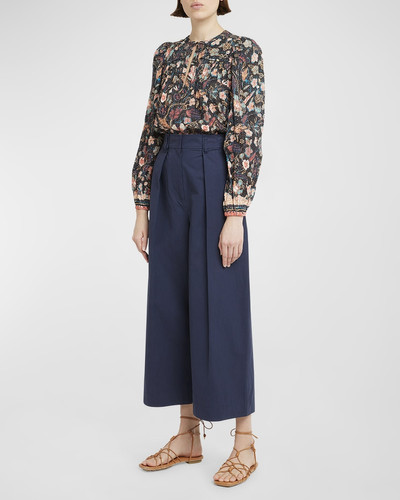 ULLA JOHNSON Emery Wide-Leg Cropped Cotton Pant outlook