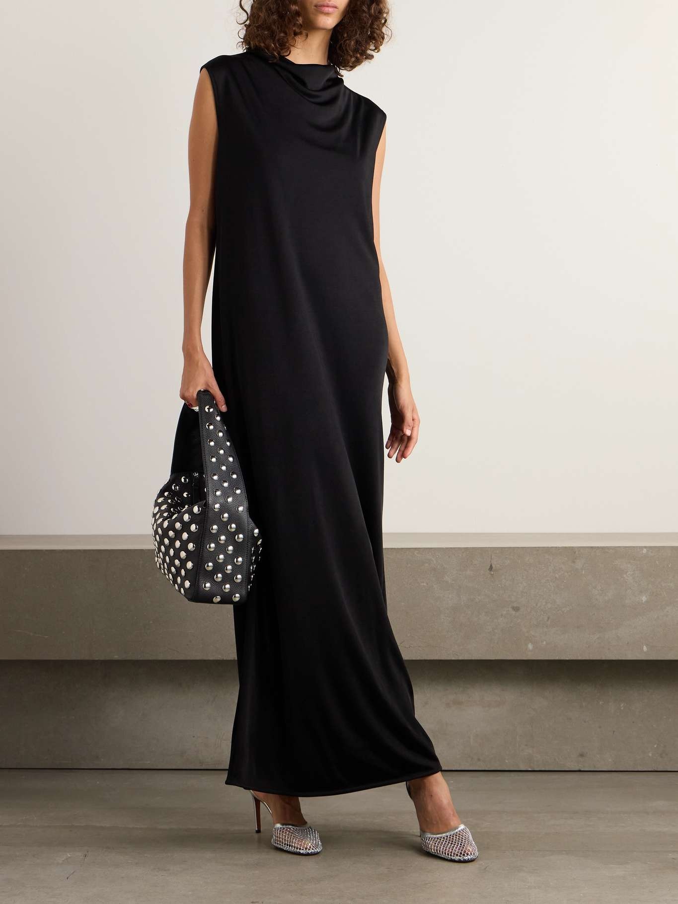 Draped satin-jersey maxi dress - 2