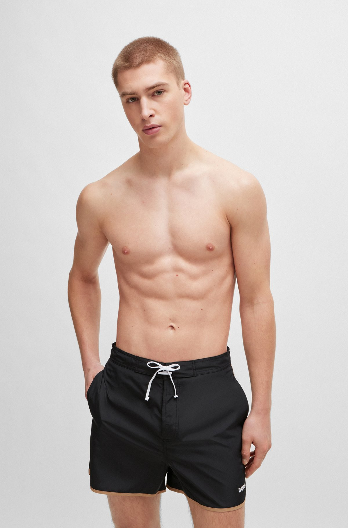 LOGO-EMBROIDERED QUICK-DRY SWIM SHORTS WITH CONTRAST DETAILS - 2