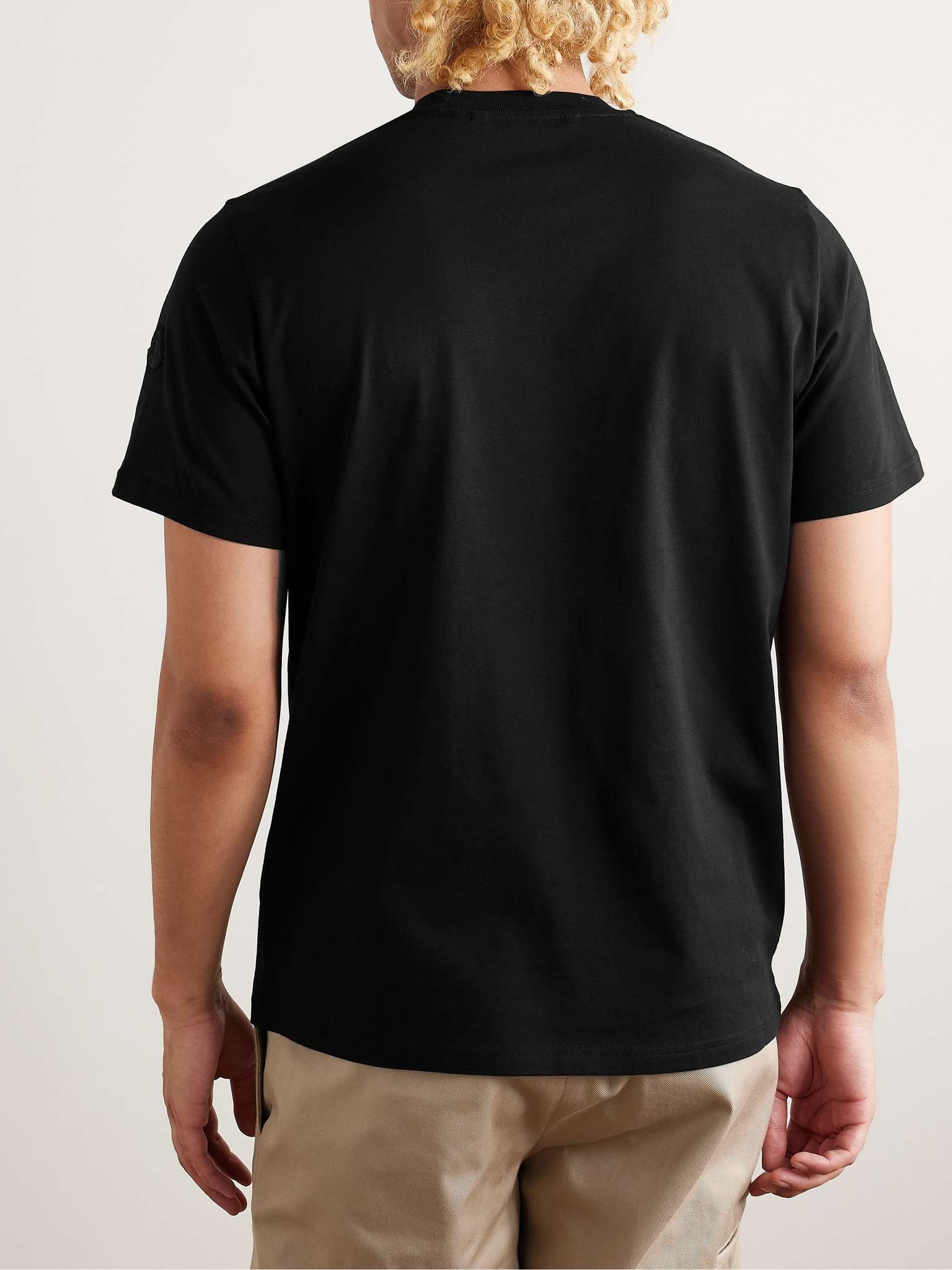 Logo-Print Appliquéd Cotton-Jersey T-Shirt - 4