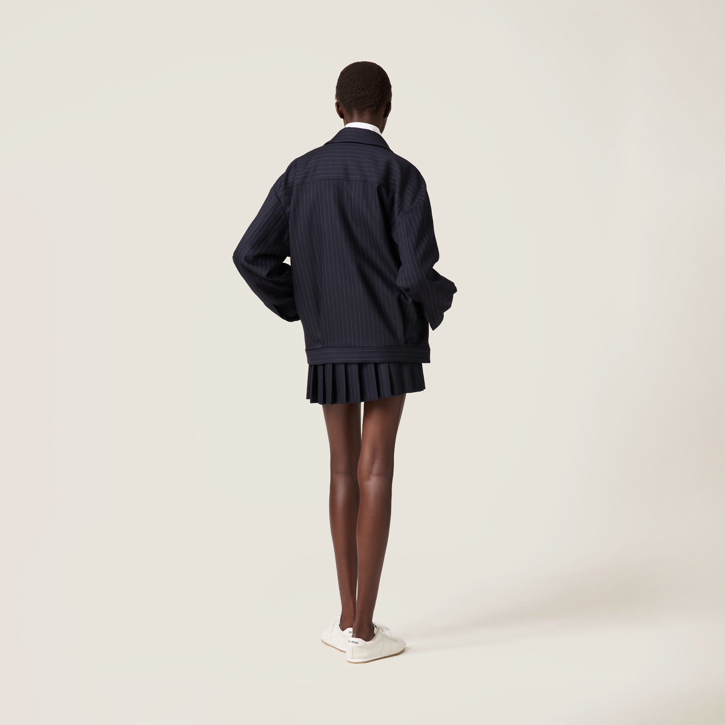Pleated pinstripe miniskirt - 3
