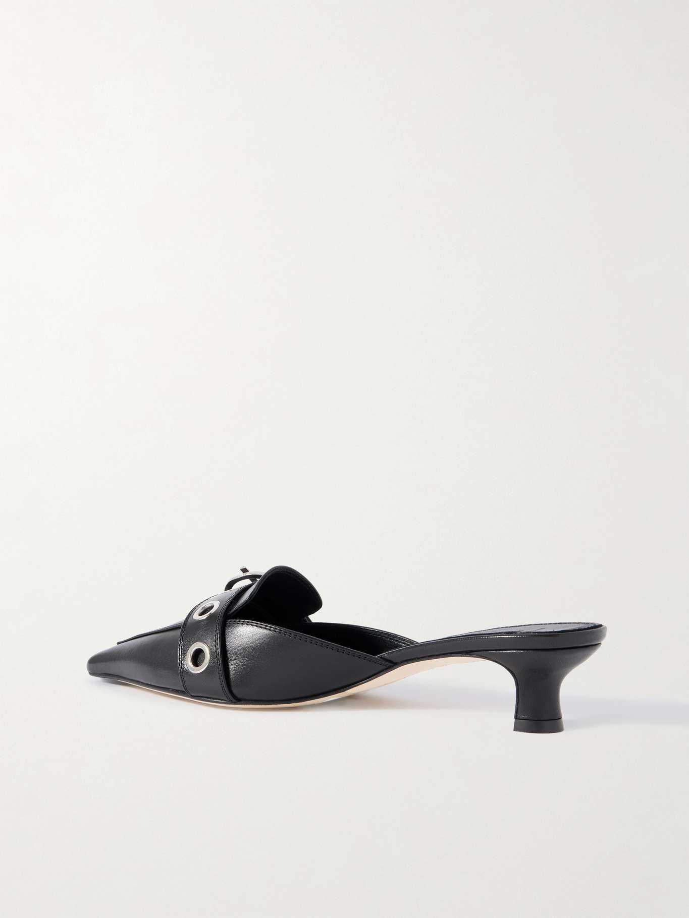 Danielle buckled leather mules Black - 3