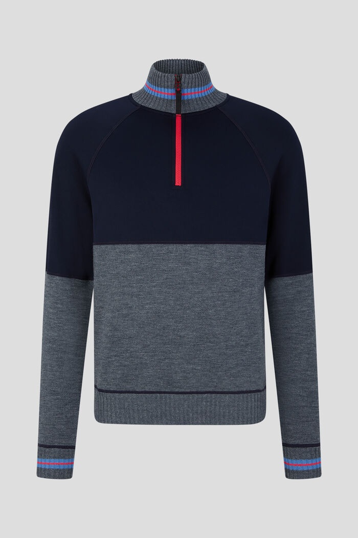 Hugh Half-zipper pullover in Navy blue/Gray - 1