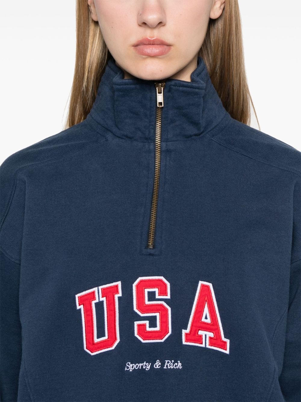 embroidered-motif sweatshirt - 5