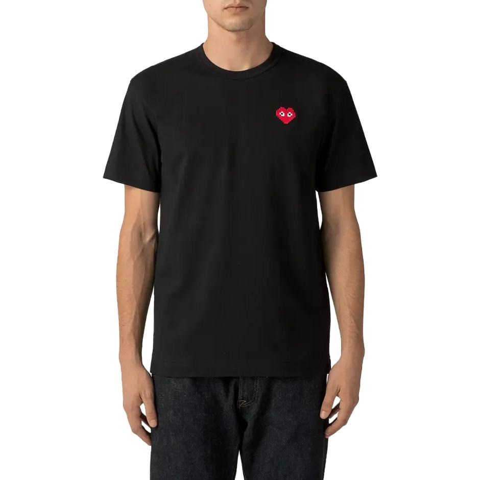 COMME des GARCONS PLAY Basic Invaders T-Shirt Red Emblem 'Black' AZ-T322-051-1 - 3