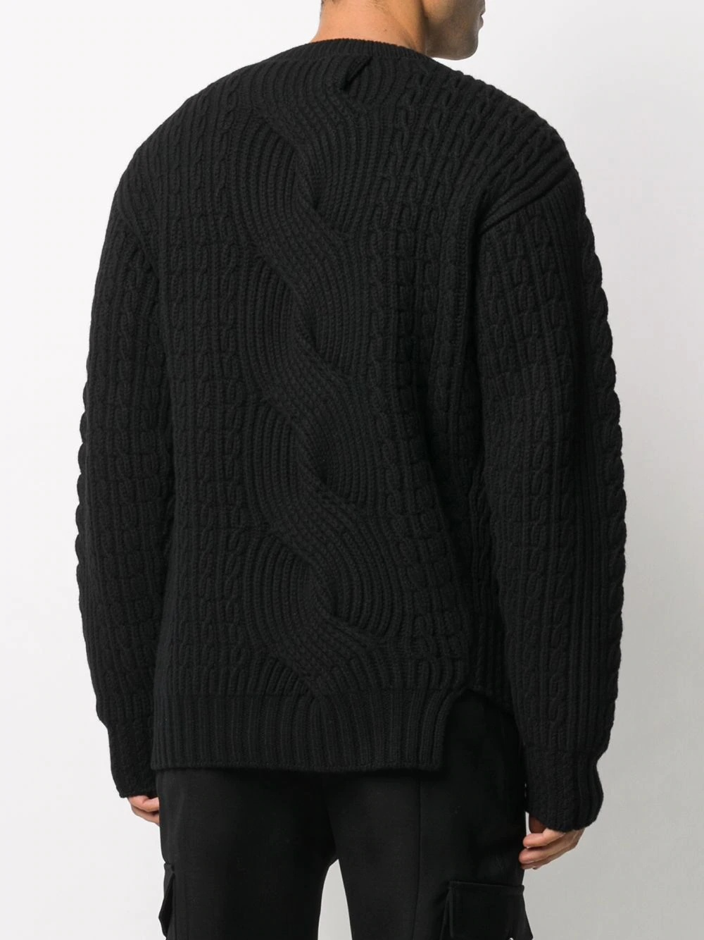 asymmetric cable-knit jumper - 4