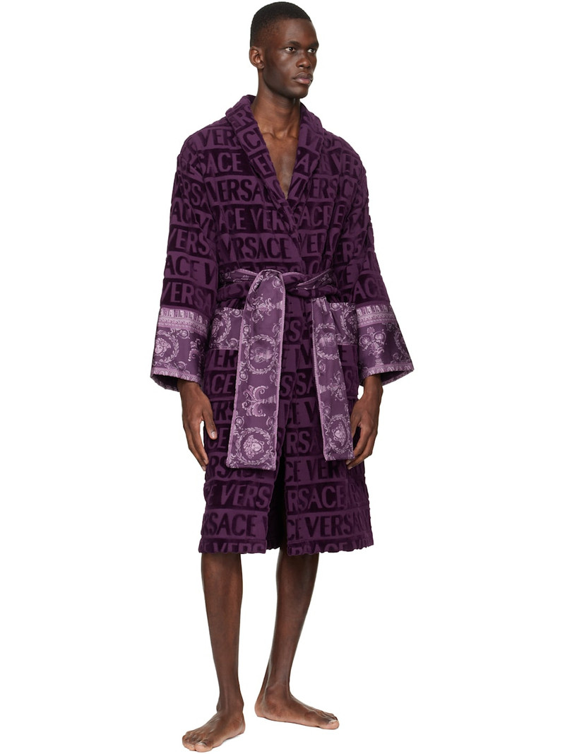 VERSACE Purple 'I Heart Baroque' Bathrobe outlook