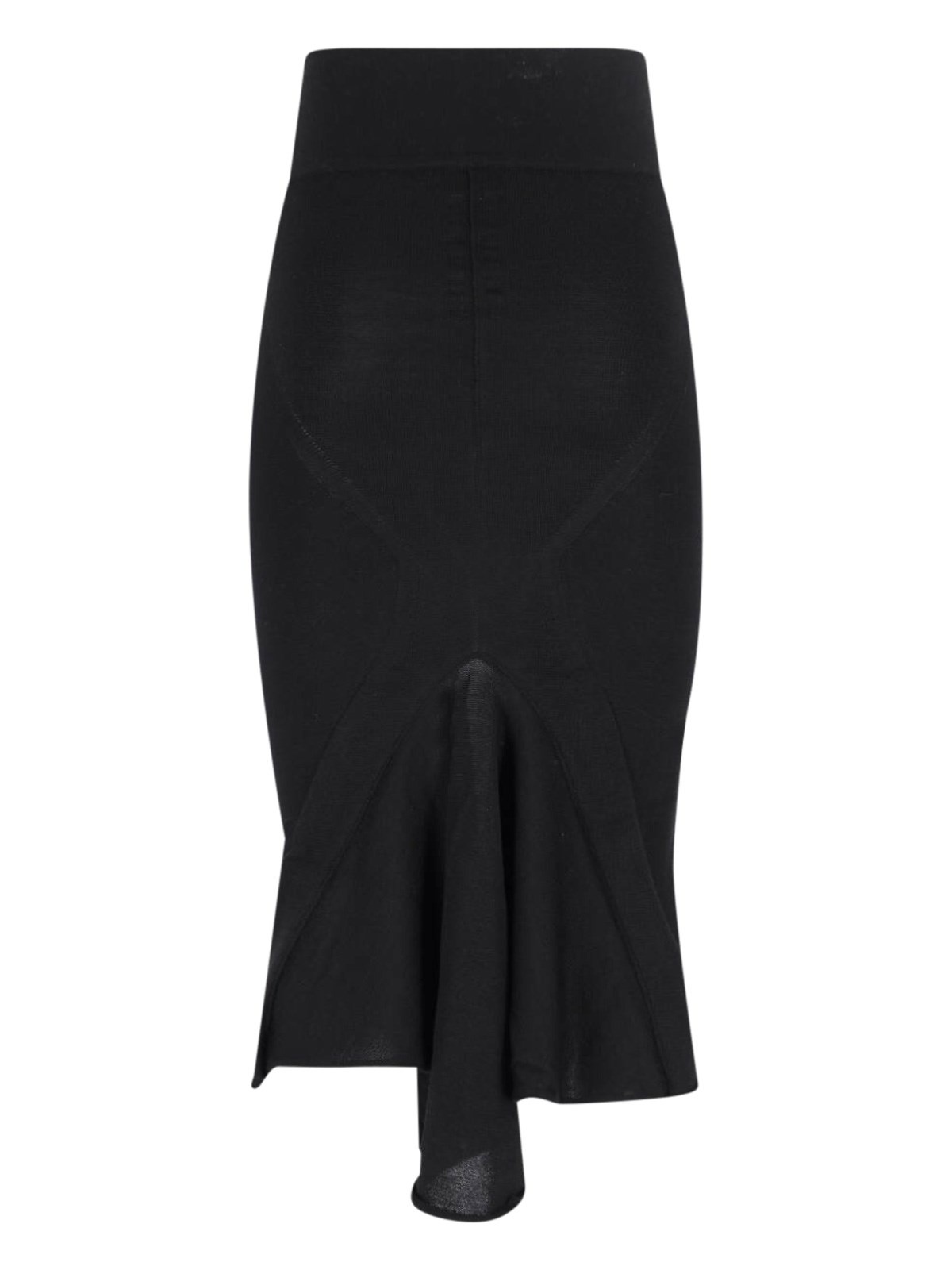 ASYMMETRICAL WOOL MIDI SKIRT - 2