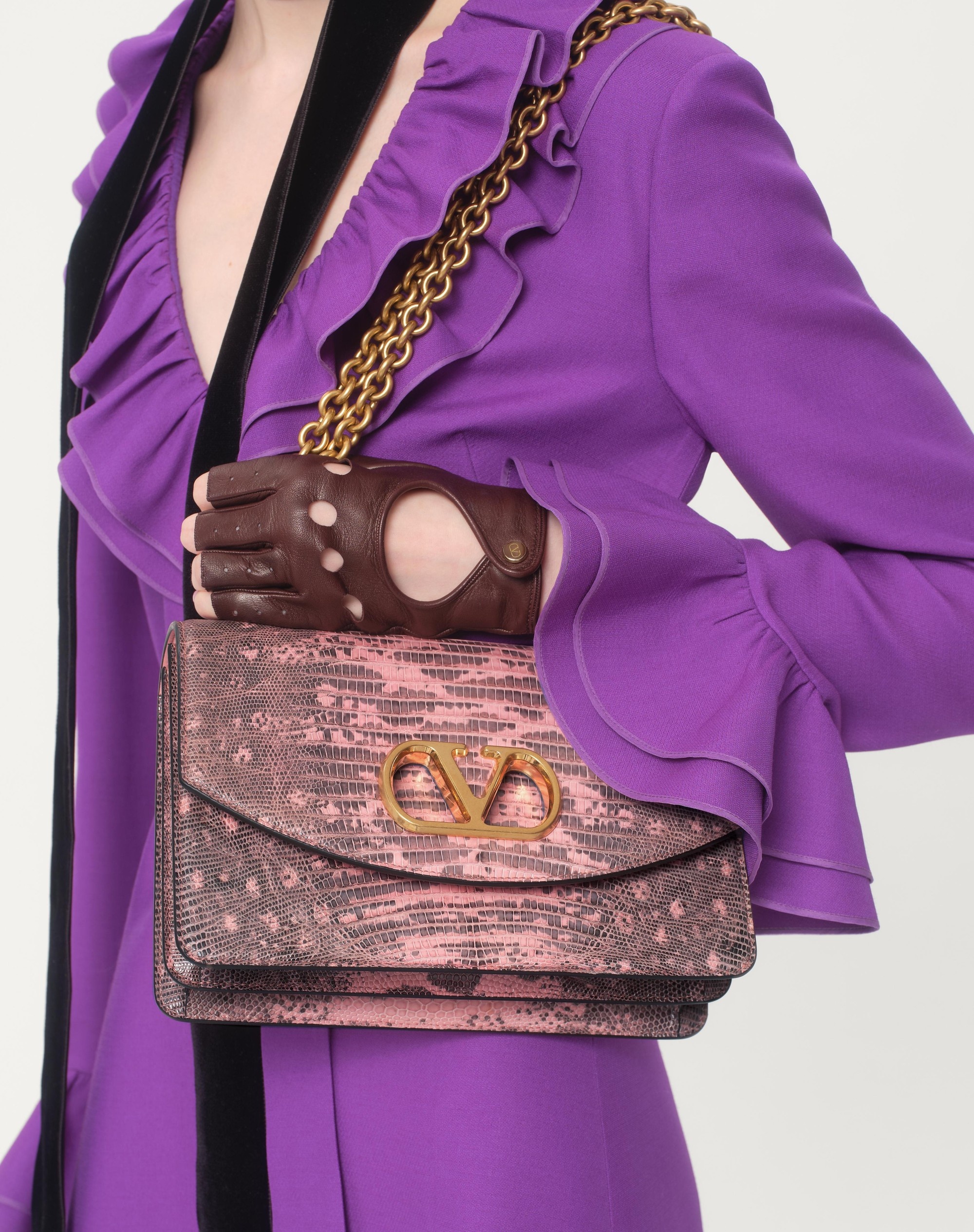 VALENTINO GARAVANI VAIN SHOULDER BAG IN TEJUS - 2