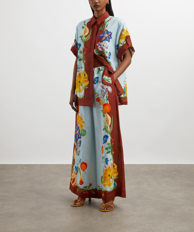 ALÉMAIS Dahlia Floral Linen Shirt outlook