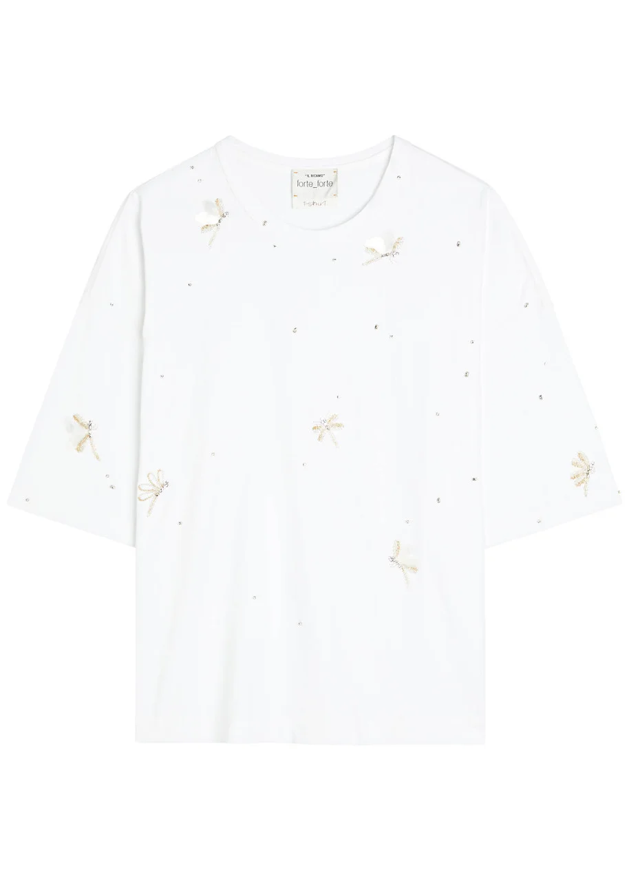 Forte_forte Embellished Cotton T-shirt - 1