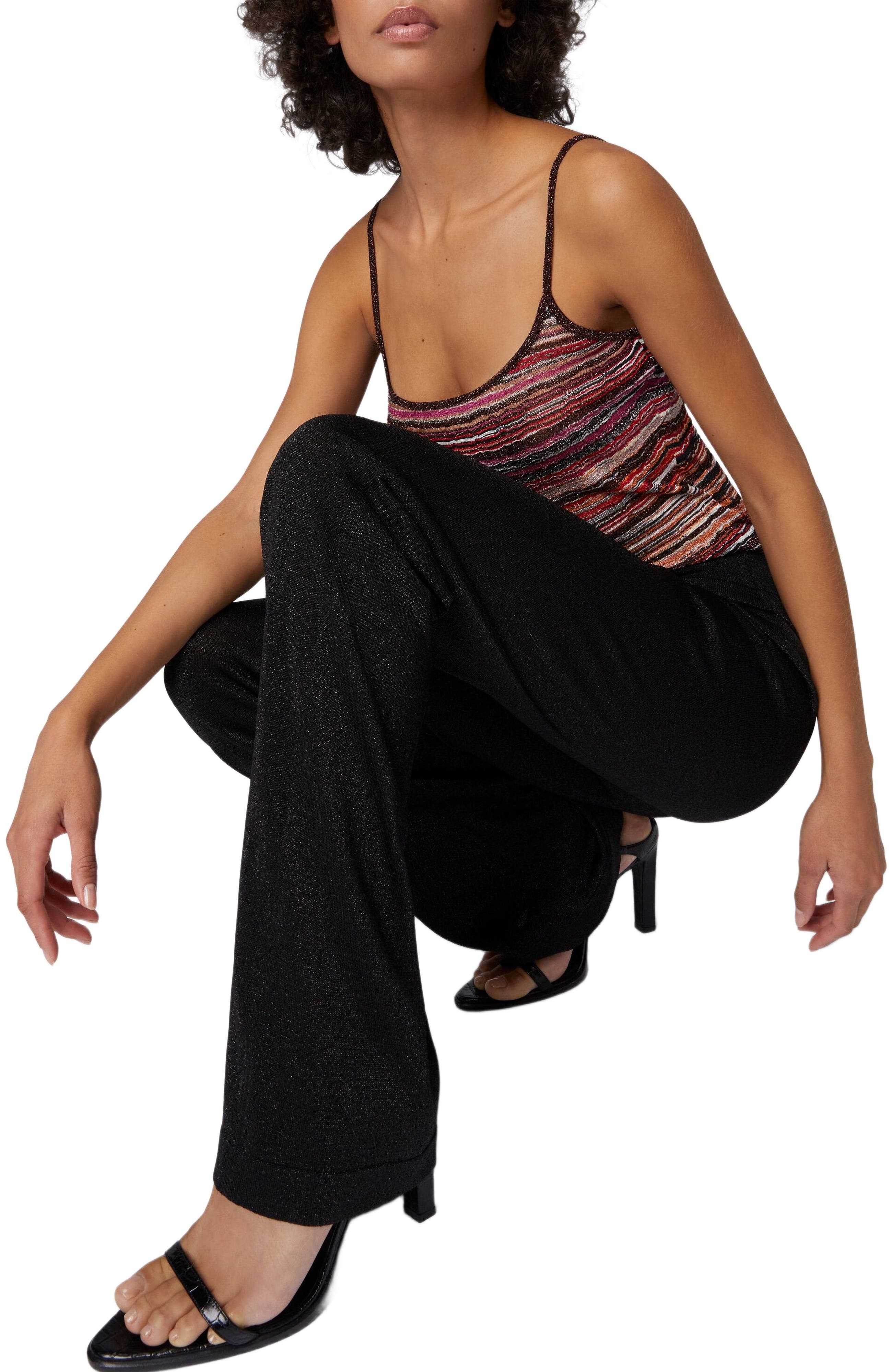 Missoni Straight Trousers In Lamé Viscose in Black at Nordstrom - 3