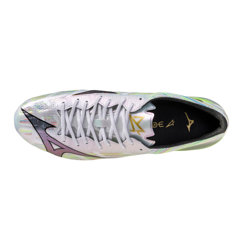Mizuno Alpha II Elite FG Firm Ground Soccer Cleat, White/Neon Green 4