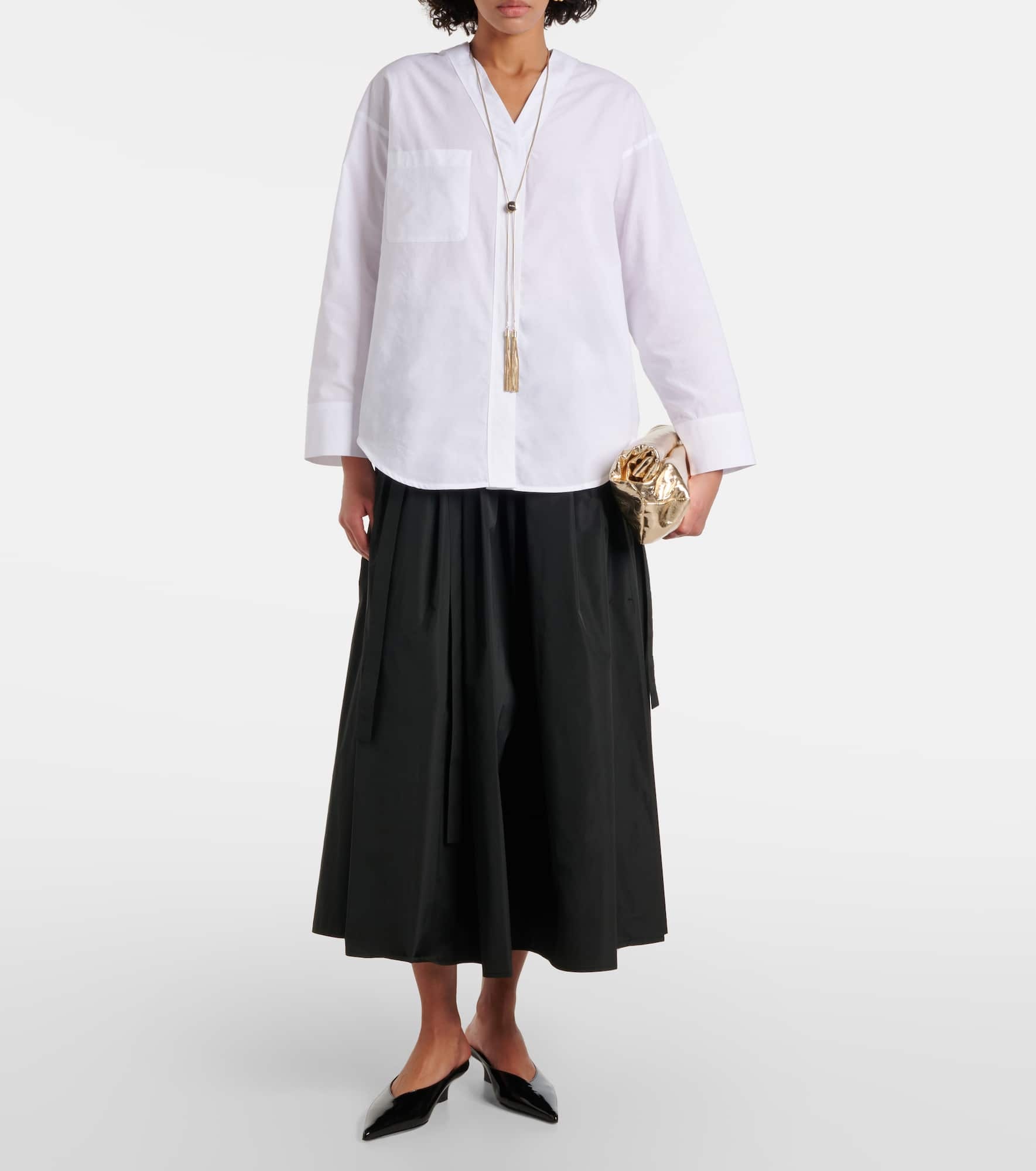 Gea pleated taffeta maxi skirt - 2
