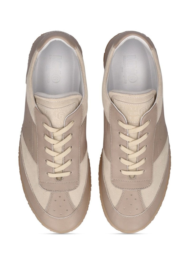 Leather low top sneakers - 5