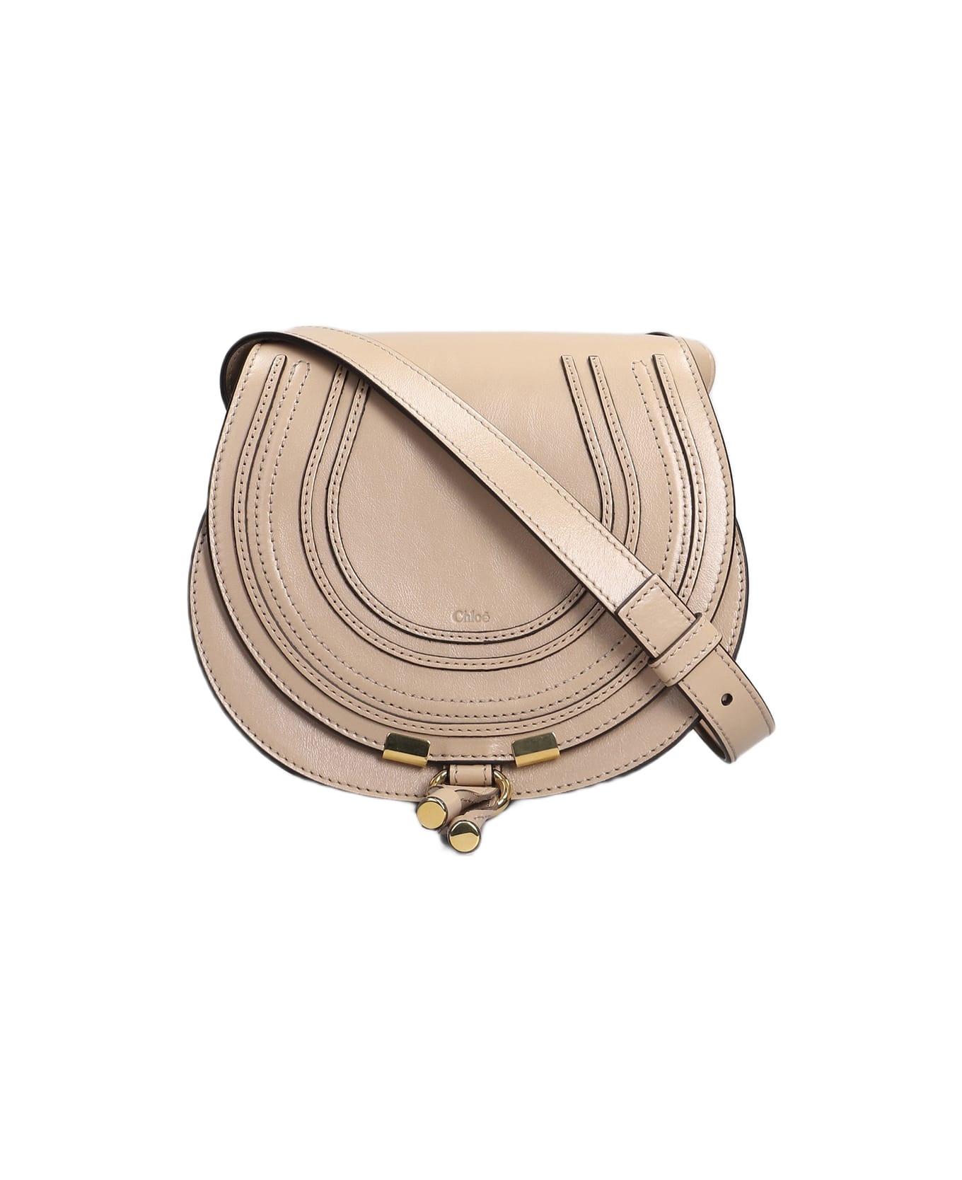 Marcie Shoulder Bag In Beige Leather - 1